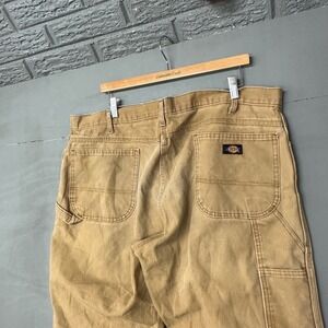 Dickies Carpenter Pants Tan Canvas Mens 40x32 Work Utility Double Knee